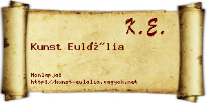 Kunst Eulália névjegykártya